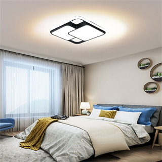 50X50CM SİYAH KARE İÇİ ÇİFT KARE LED TAVAN LAMBASI,AVİZE,MODERN AYDINLATMA,3 IŞIK RENGİ,KUMANDALI