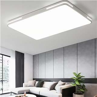 KUMANDALI LED AYDINLATMA BEYAZ ŞERİTLİ DİKDÖRTGEN TAVAN LAMBASI,MODERN AVİZE