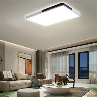 KUMANDALI LED AYDINLATMA BEYAZ-SİYAH ŞERİTLİ DİKDÖRTGEN TAVAN LAMBASI,PLAFONYER