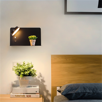 DİKDÖRTGEN OKUMA LAMBASI,YATAK BAŞI APLİK,USB SARJ GİRİŞLİ SOL