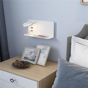 DİKDÖRTGEN OKUMA LAMBASI,YATAK BAŞI APLİK,USB SARJ GİRİŞLİ SOL