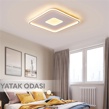 KARE İÇİ KARE LED TAVAN LAMBASI,AVİZE,MODERN AYDINLATMA,DEKORATİF IŞIK