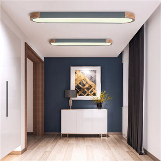 KUMANDALI LED AYDINLATMA OVAL ANTRASİT AHŞAPLI LED TAVAN LAMBASI,MODERN AVİZE