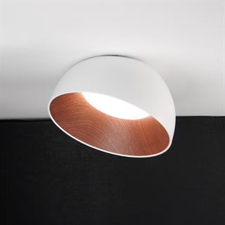 KUMANDALI LED PLAFONYER AVİZE  BEYAZ İÇİ AHŞAP DOKULU LİMİTED EDITION