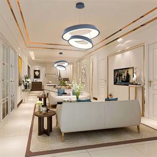 KUMANDALI LED SARKIT AVİZE ANTRASİT ÇEMBER AKRİLİKLİ 3 IŞIK RENKLİ MODERN TAVAN LAMBASI