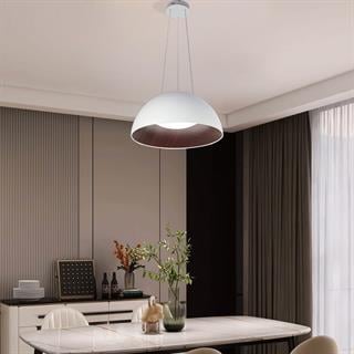 KUMANDALI LED SARKIT AVİZE  BEYAZ İÇİ AHŞAP DOKULU LİMİTED EDITION