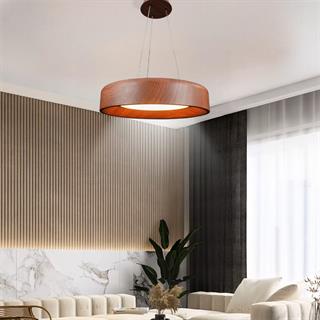 KUMANDALI MODERN LED AHŞAP DESENLİ SARKIT AVİZE 3 IŞIK RENKLİ MODERN TAVAN LAMBASI 