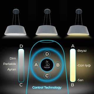 KUMANDALI MODERN LED ANTRASİT SARKIT AVİZE 3 IŞIK RENKLİ MODERN TAVAN LAMBASI 