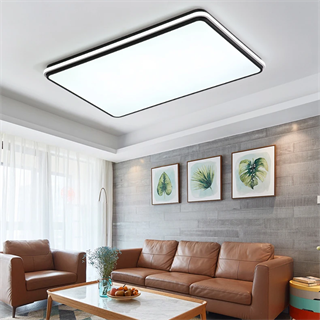 KUMANDALI LED AYDINLATMA SİYAH DİKDÖRTGEN DIŞA IŞIK LED TAVAN LAMBASI,MODERN AVİZE