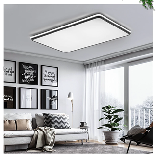 KUMANDALI LED AYDINLATMA SİYAH DİKDÖRTGEN DIŞA IŞIK LED TAVAN LAMBASI,MODERN AVİZE