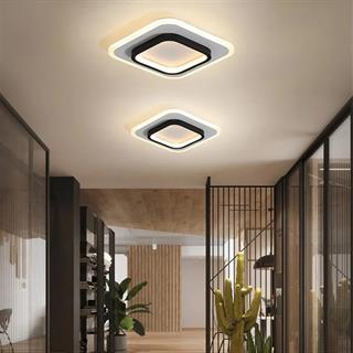 KUMANDALI LED AYDINLATMA SİYAH KARE AKRİLİKLİ 3 IŞIK RENKLİ MODERN TAVAN LAMBASI