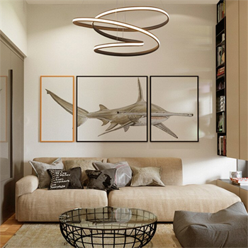 ÜÇLÜ ÇEMBER LED LAMBA,YUVARLAK SARKIT AVİZE,MODERN AYDINLATMA,DEKORATİF IŞIK