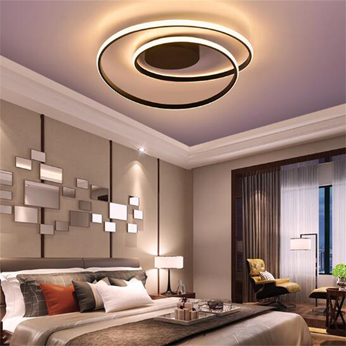 ÇİFT ÇEMBER LED TAVAN LAMBASI,AVİZE,MODERN AYDINLATMA,DEKORATİF IŞIK