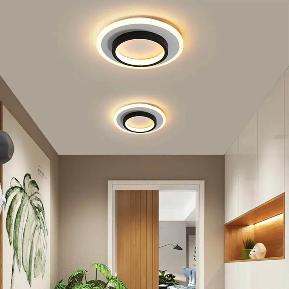 SİYAH YUVARLAK AKRİLİKLİ KARE 3 IŞIK RENKLİ KUMANDALI LED TAVAN LAMBASI MODERN AVİZE