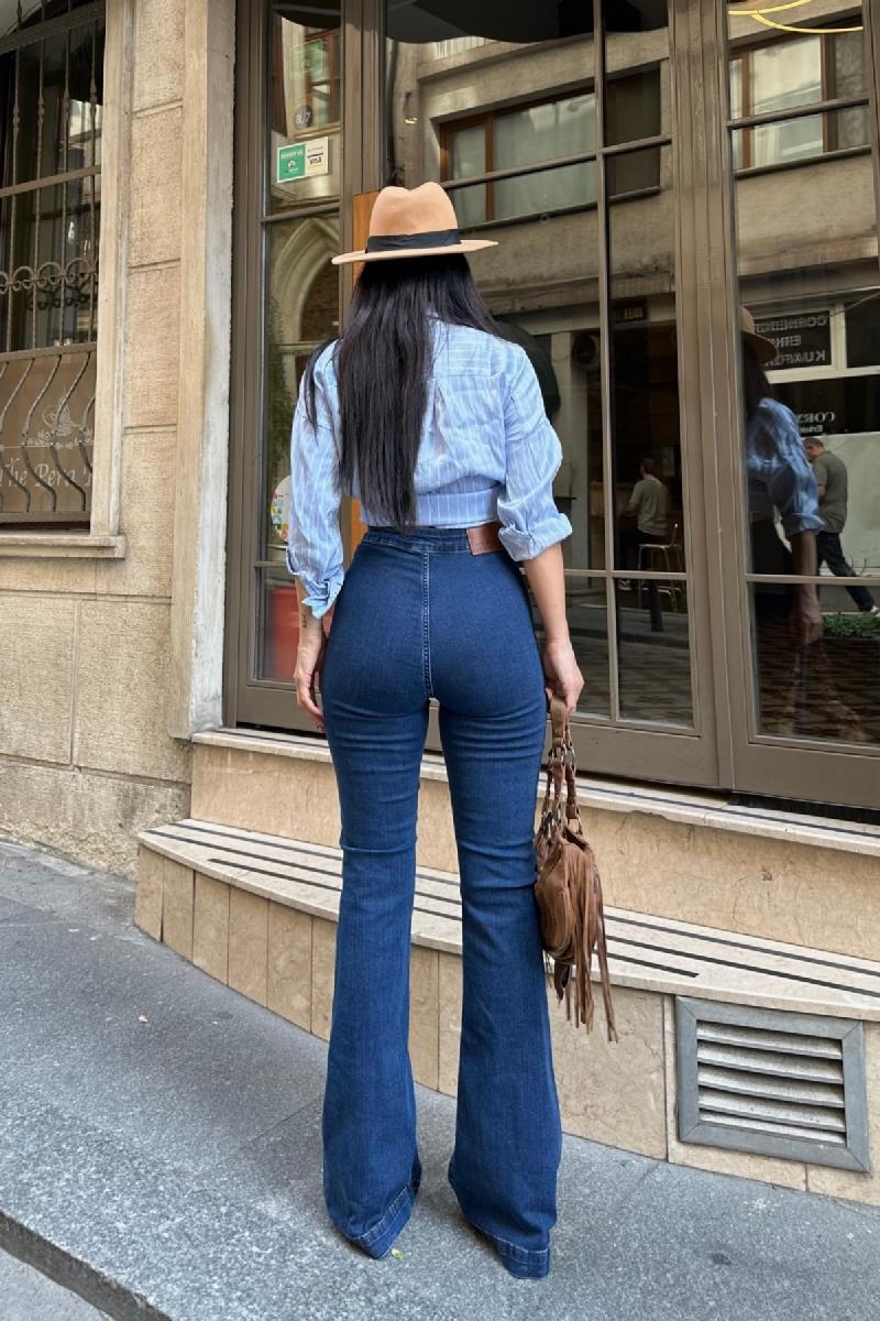 Çok Düğmeli İspanyol Kot Pantolon