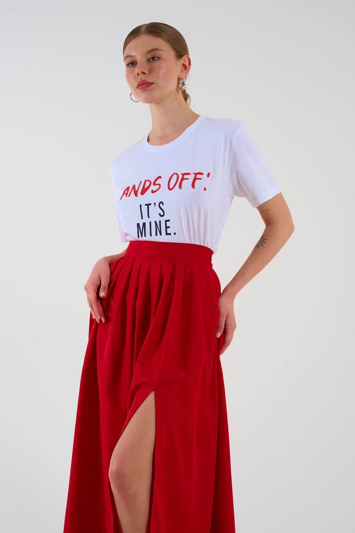 Kadın Hands Örme T-shirt - Beyaz