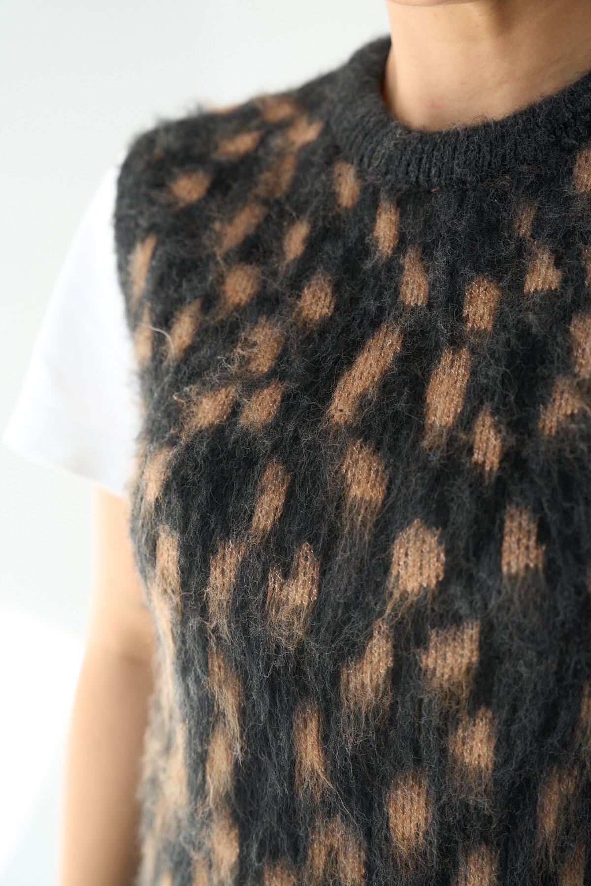 Kadın Kısa Kol Triko Süveter - Antrasit-Hardal