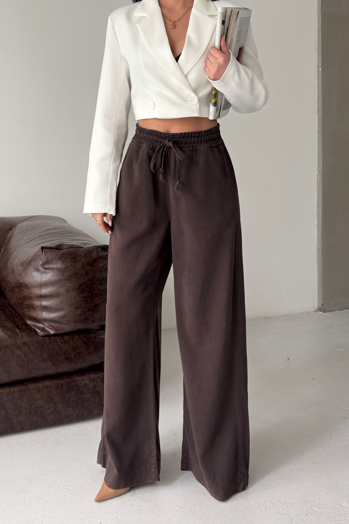 Lastikli Palazzo Pantolon 7150