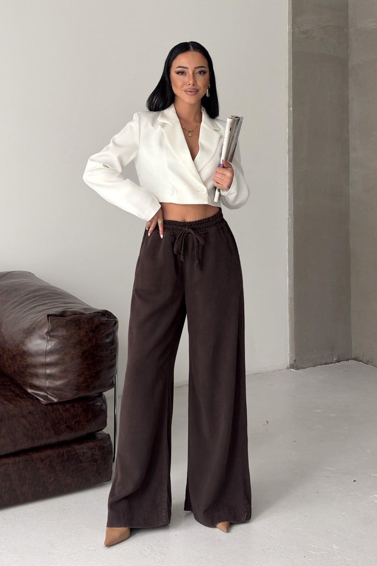 Lastikli Palazzo Pantolon 7150