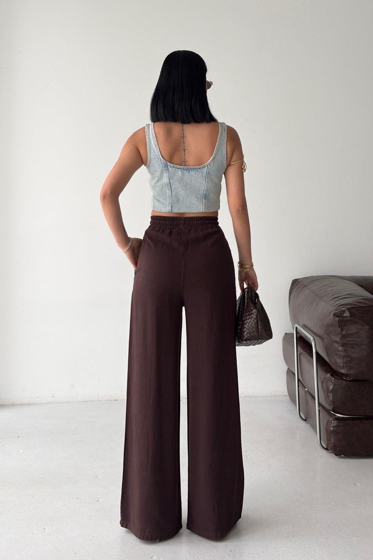 Lastikli Palazzo Pantolon HS708