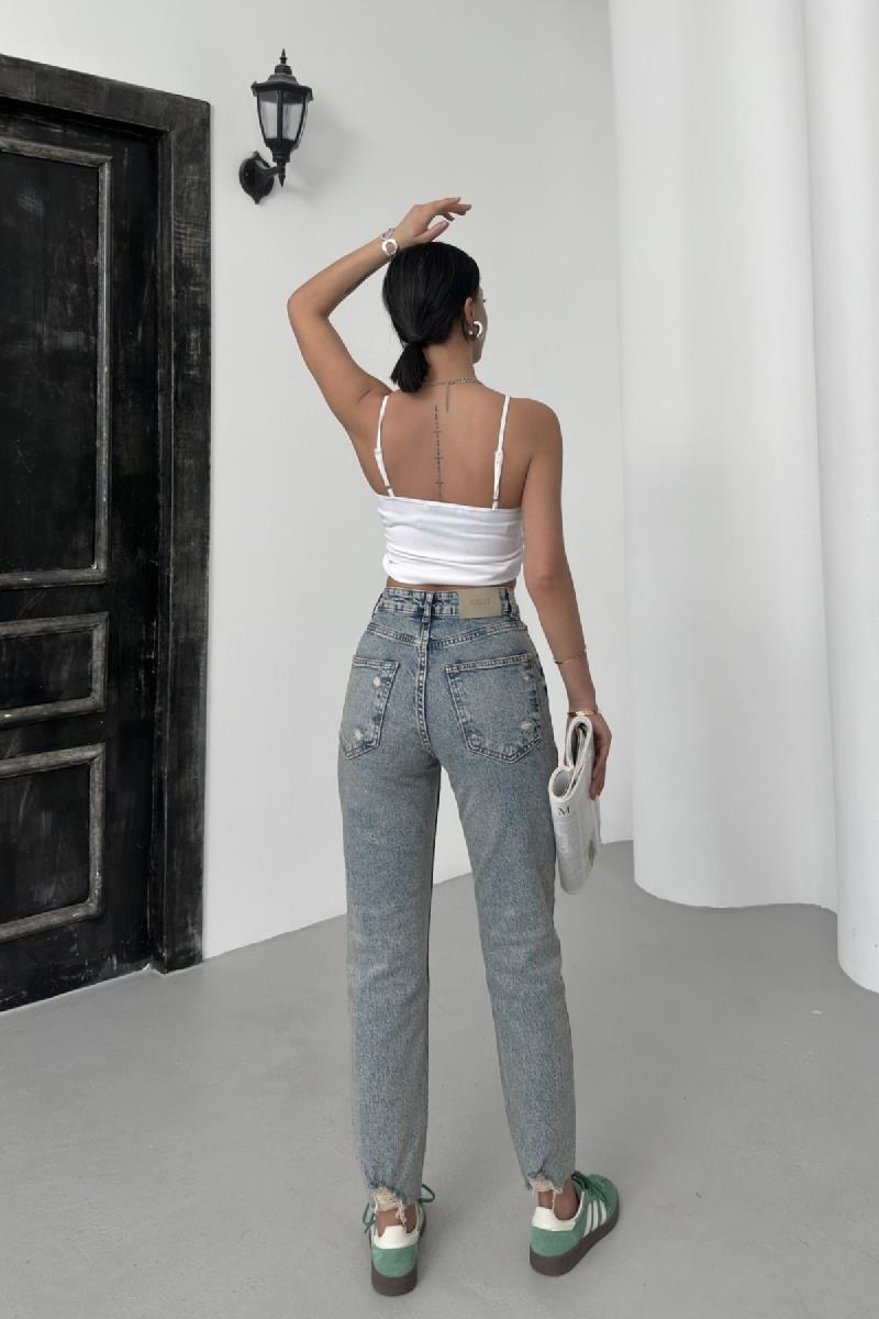Paçası Mom Fit Kot Pantolon