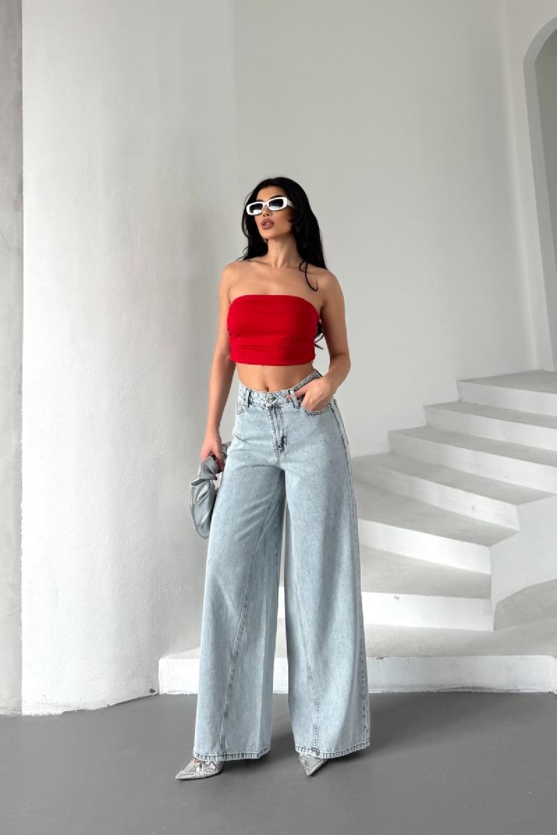 Parçalı Baggy Kot Pantolon