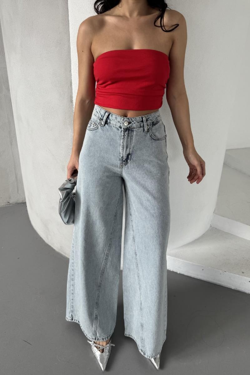 Parçalı Baggy Kot Pantolon