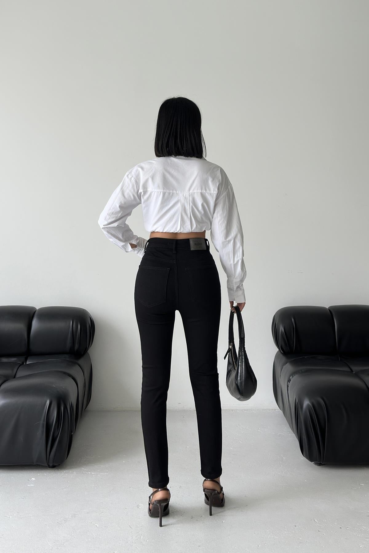 Yüksek Bel Bilek Boy Skinny Kot Pantolon