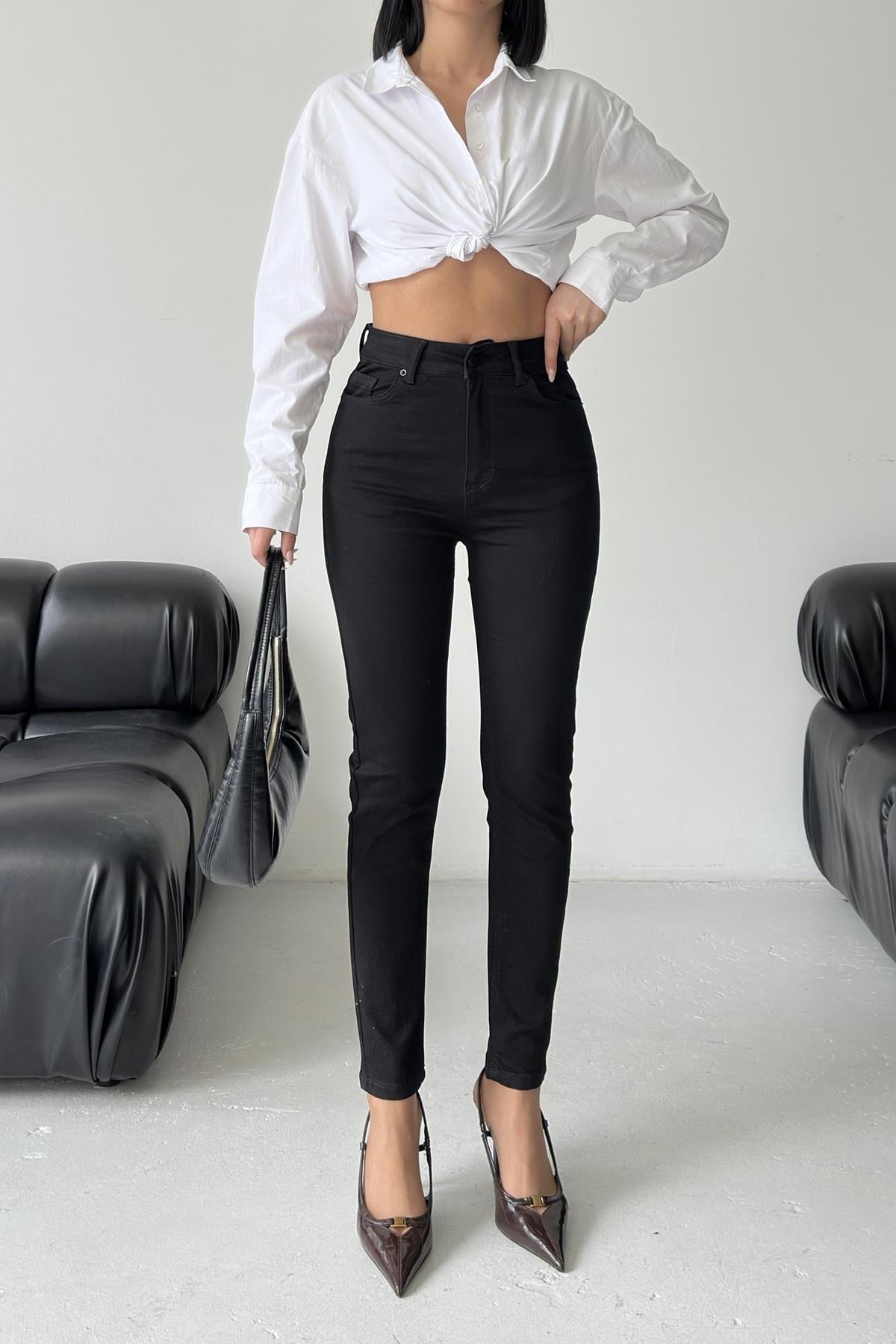 Yüksek Bel Bilek Boy Skinny Kot Pantolon