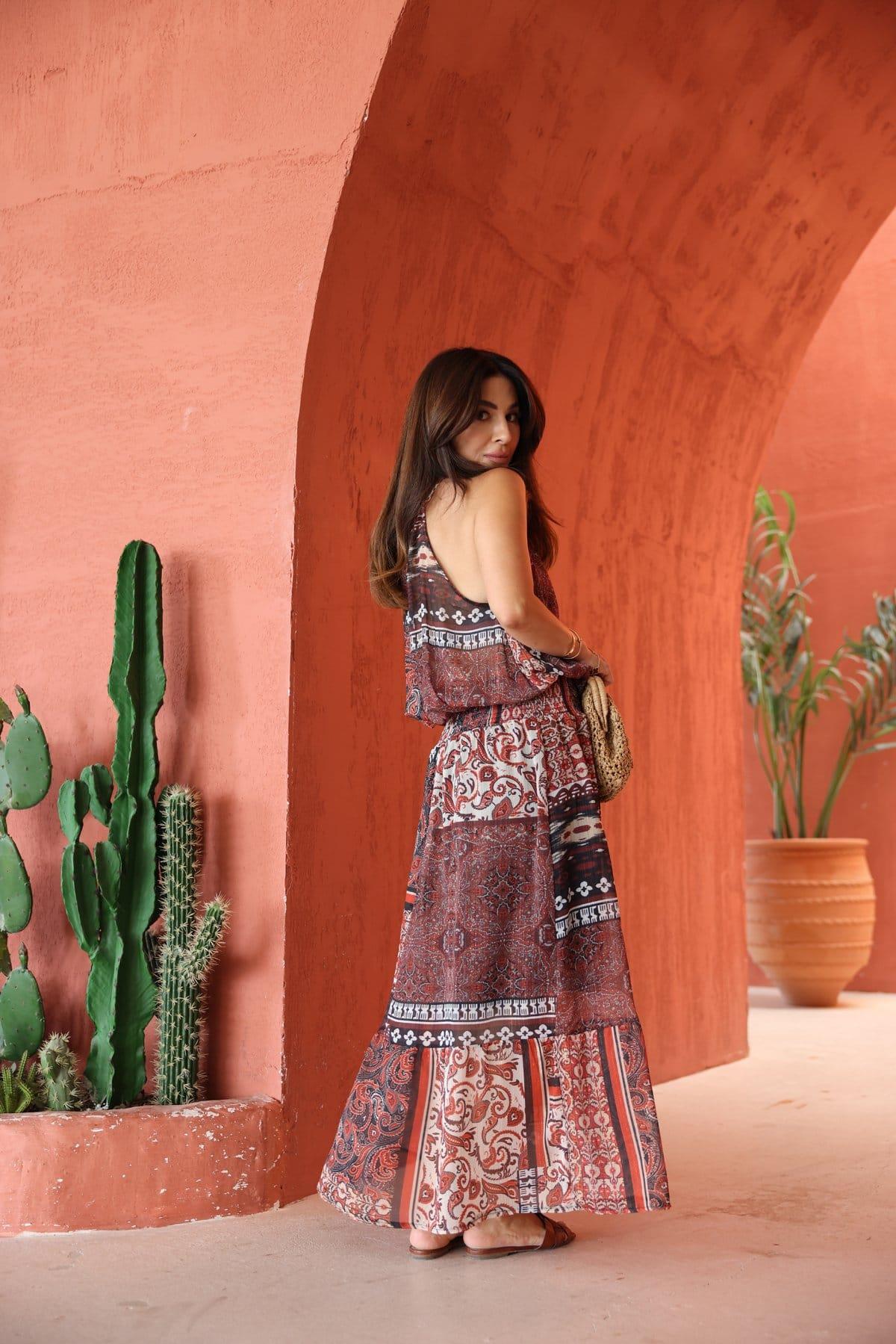 Astarlı Şıfon Elbise