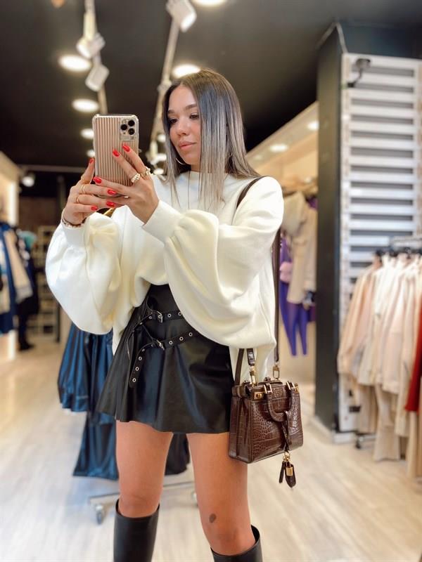 Balloon Sleeve Oversize Sweater