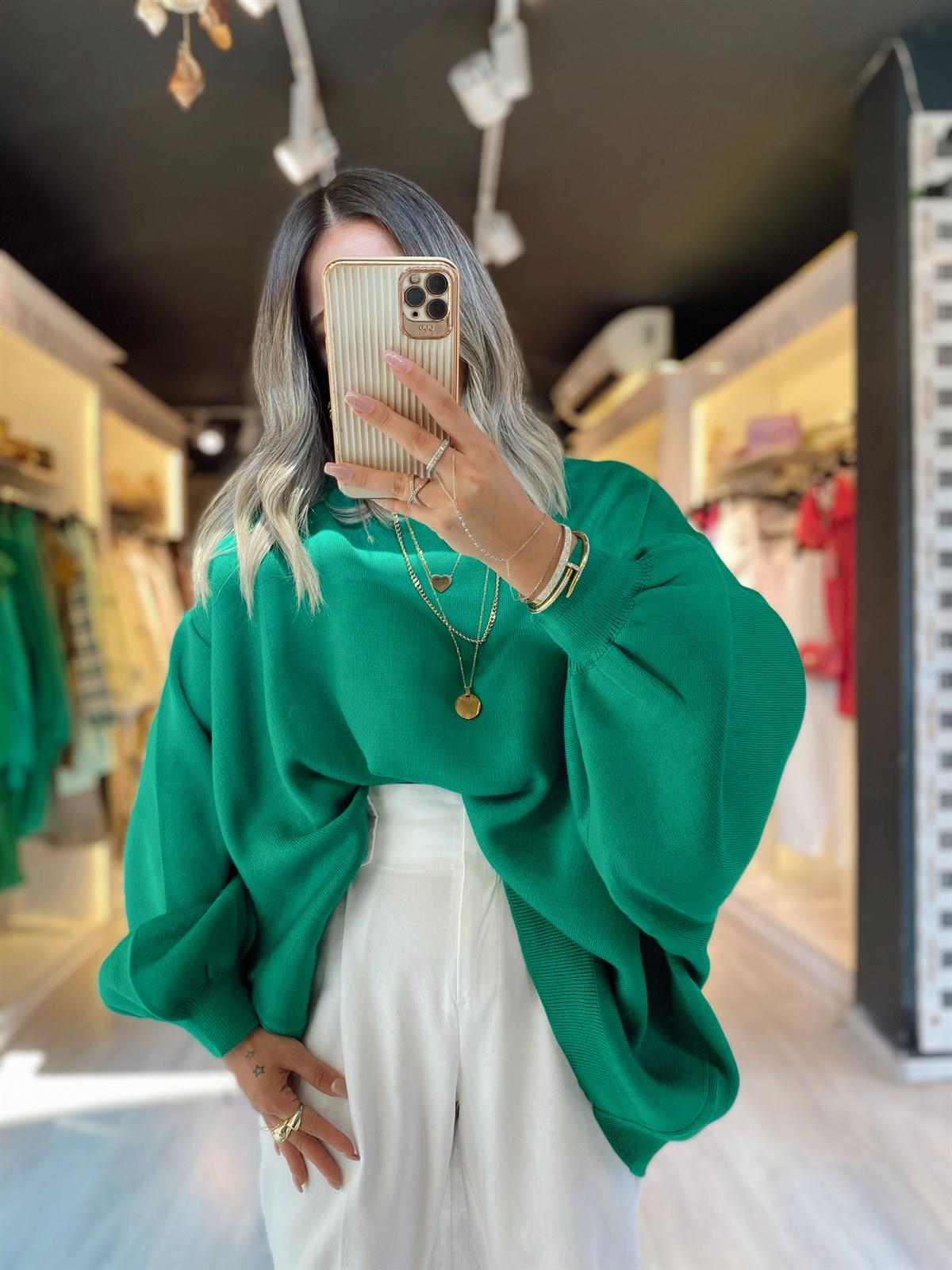 Balloon Sleeve Oversize Sweater