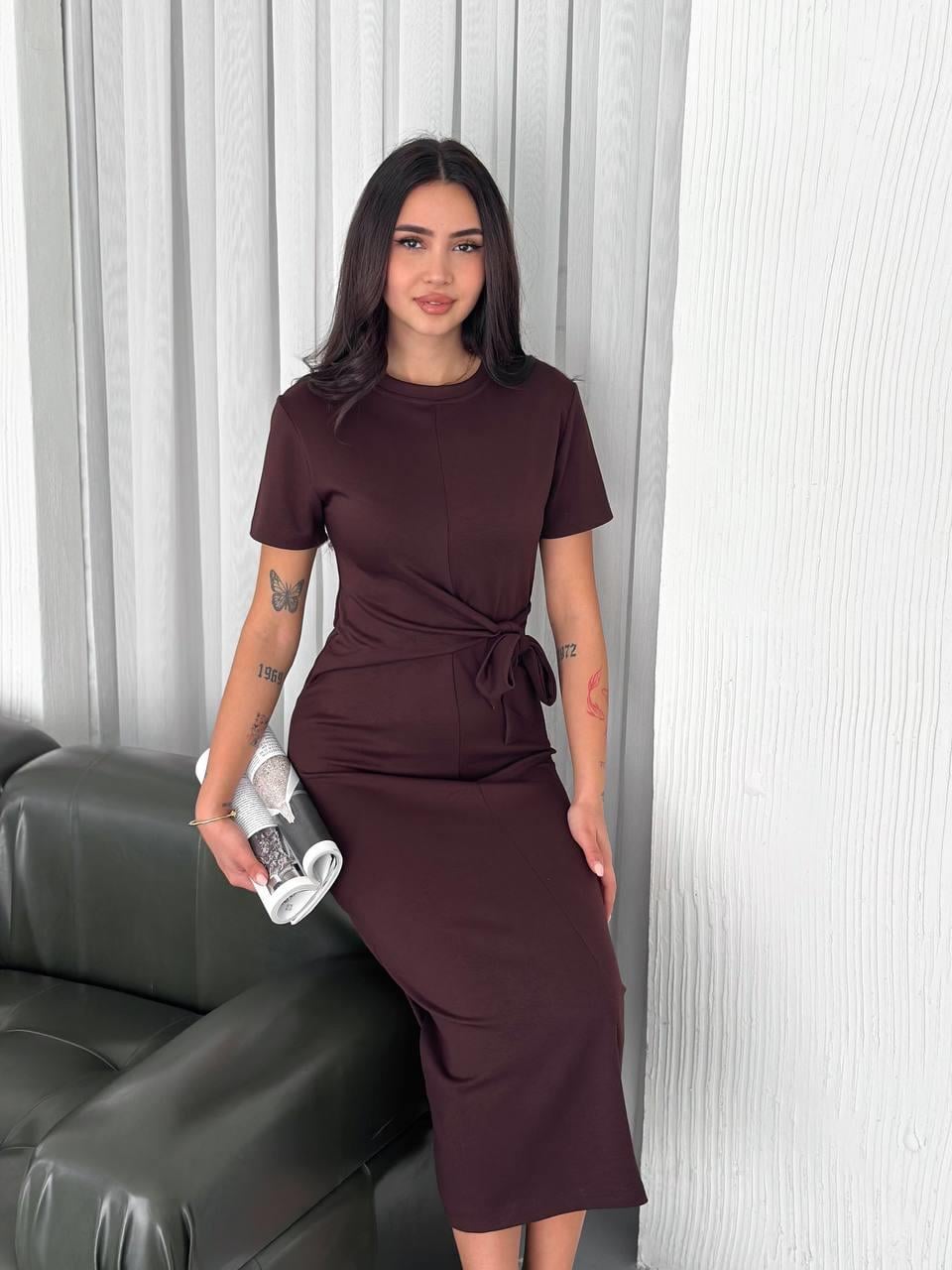 Yandan Bağlamalı Modal Elbise