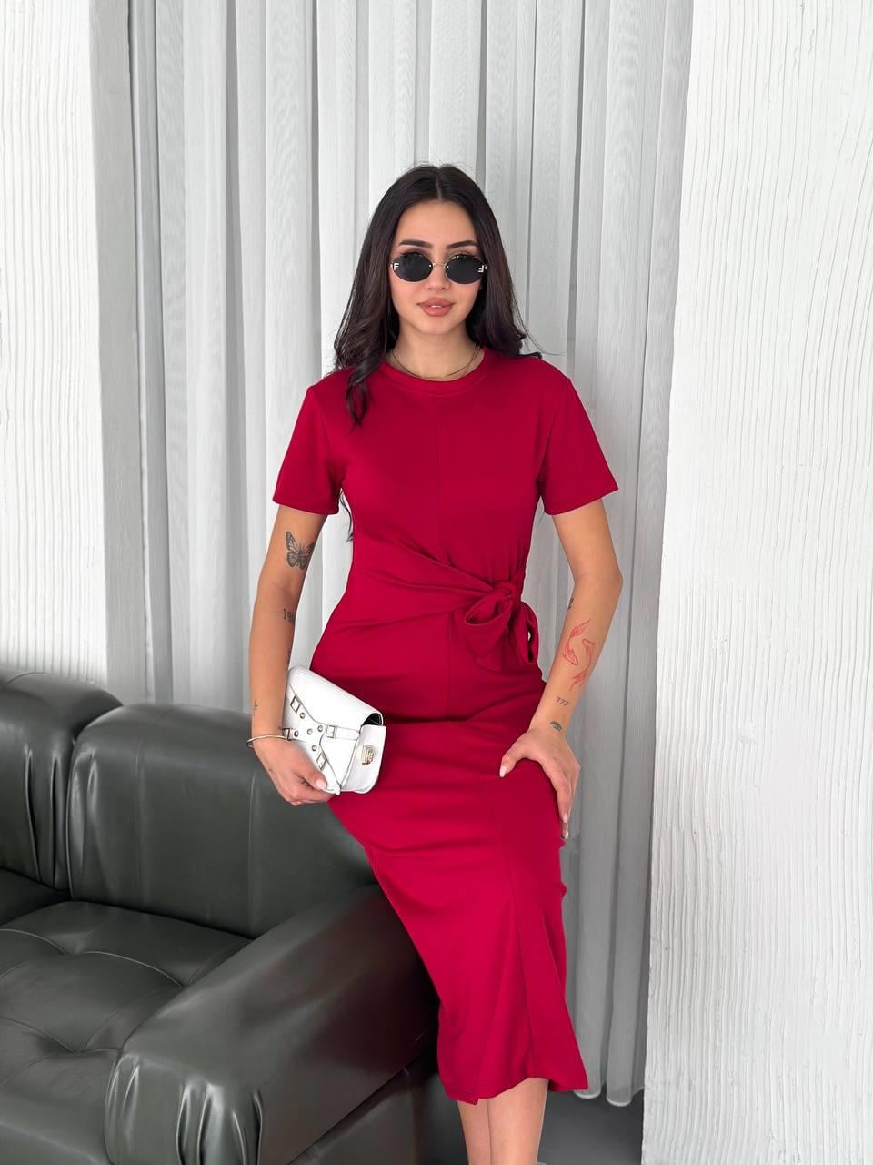 Yandan Bağlamalı Modal Elbise