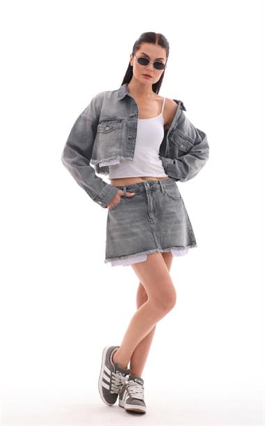 Astar Detaylı Kot Ceket