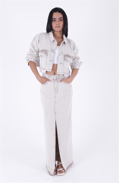 Astar Detaylı Kot Ceket