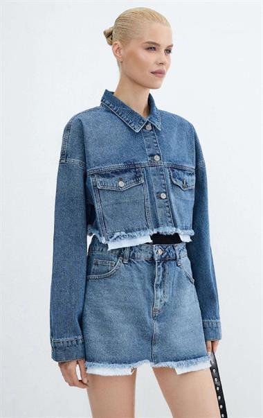 Astar Detaylı Kot Ceket