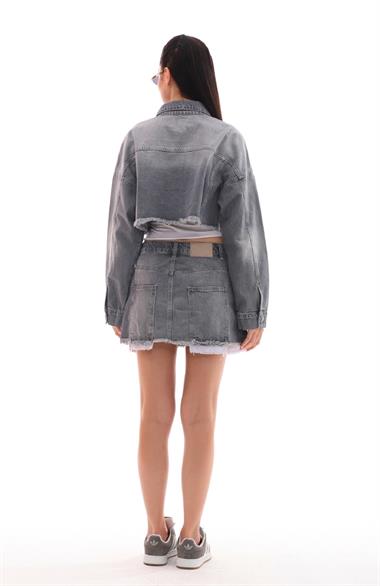 Astar Detaylı Kot Ceket