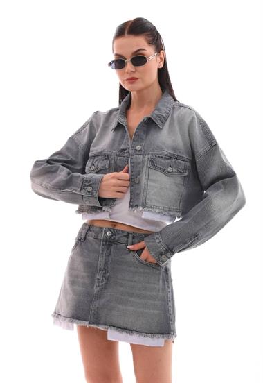 Astar Detaylı Kot Ceket