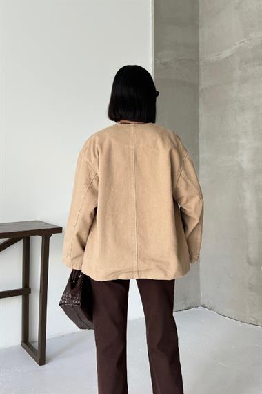 Astarlı Oversize Kot Ceket