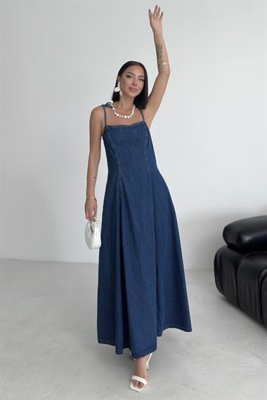 Bağcık Detaylı Volanlı Elbise