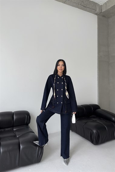 Belden Oturtmalı Düğmeli Gömlek 6248