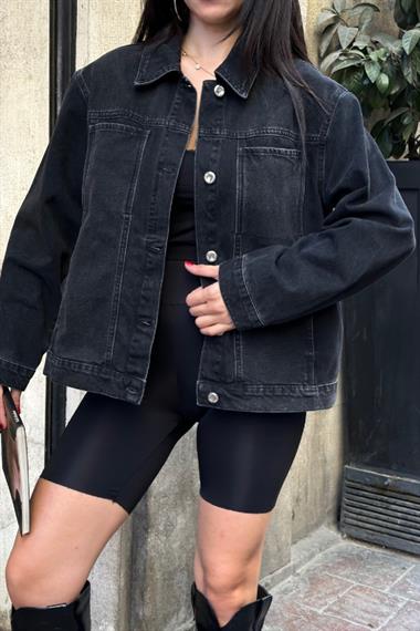 Cep Detaylı Kot Ceket