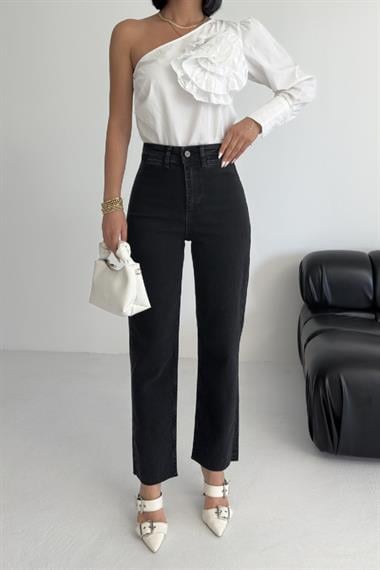 Cep Detaylı Palazzo Kot Pantolon