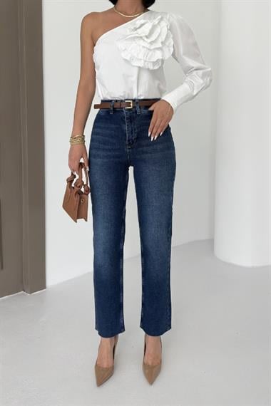 Cep Detaylı Palazzo Kot Pantolon