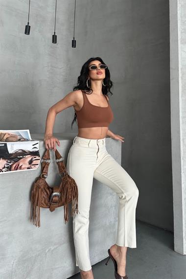 Cep Detaylı Palazzo Kot Pantolon