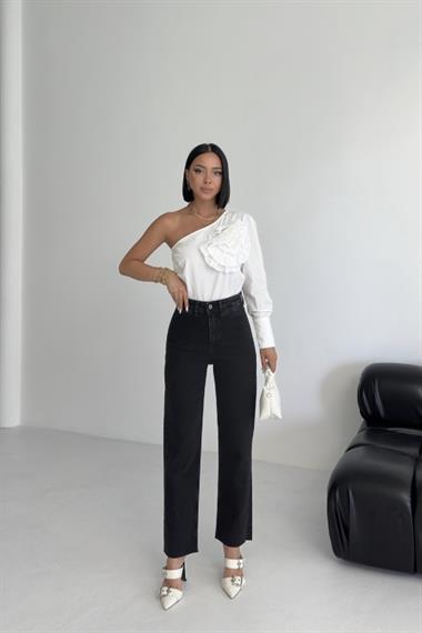 Cep Detaylı Palazzo Kot Pantolon