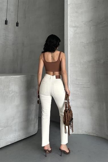 Cep Detaylı Palazzo Kot Pantolon