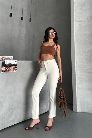 Cep Detaylı Palazzo Kot Pantolon