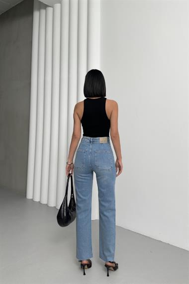 Cep Detaylı Palazzo Kot Pantolon